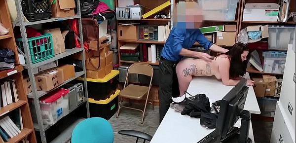  Hot chubby teen got punished for lying a security guard
